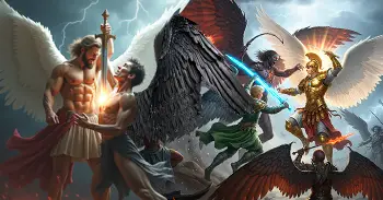 Dios y la batalla celestial con los ángeles caídos